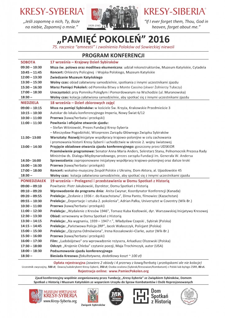  Konferencja „Pamięć Pokoleń 2016”